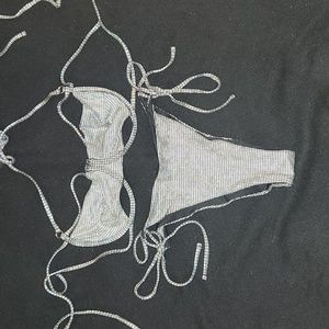 Sexy Sexy Silver Underwire Cutout Bikini